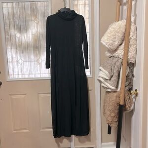 Black maxi cowl neck dress
